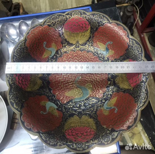 Фруктовница на ножке «Павлин» (Индия)