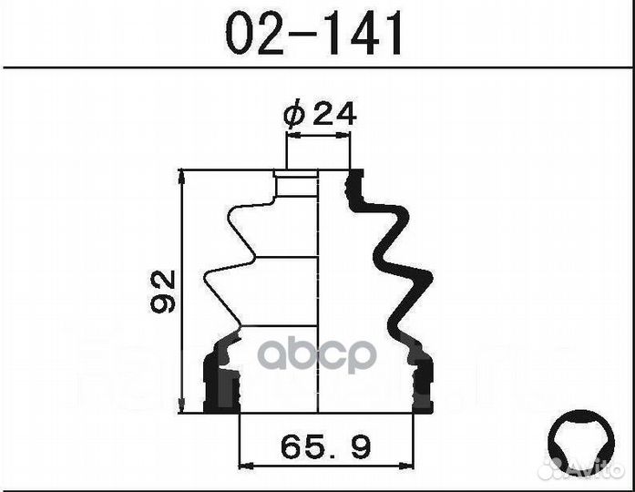 Пыльник внутр шруса (d21 D65.9 H92) Mitsibis