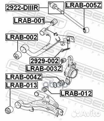 Сайлентблок задней цапфы febestlrab-004Z RBK50