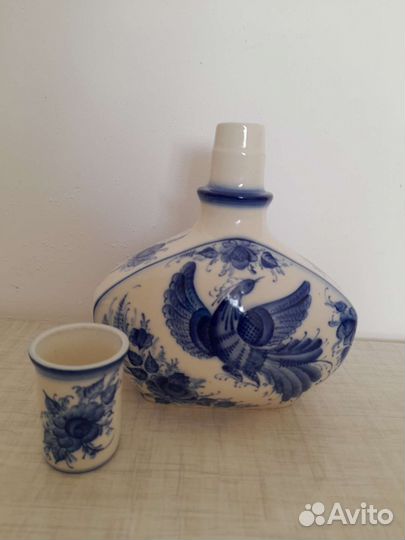 Гжель, графин для вина, штоф. Кобальт