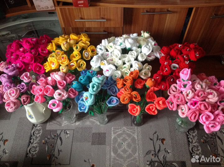 Розы вязанные крючком