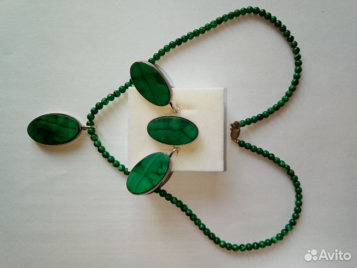 Винтажное серебро с бирюзой и комплект из малахита