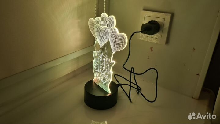 Ночник разноцветный стекло