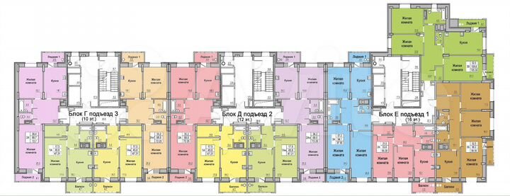 2-к. квартира, 72,3 м², 6/12 эт.