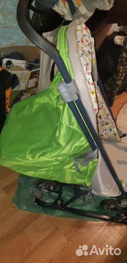 Детские санки коляска с большими колесами