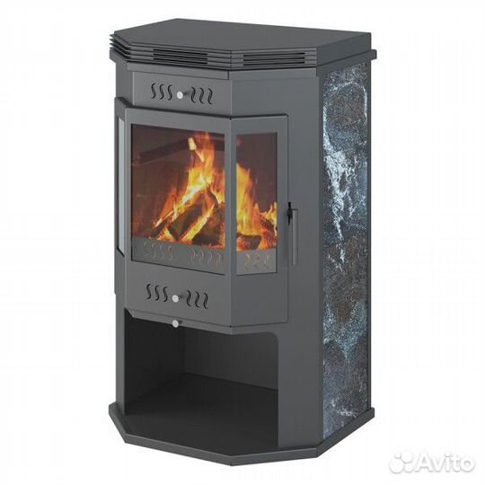 Печь Aston 12 кВт Призматик в камне с плитой Амфиб