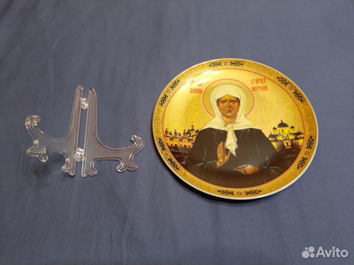 Тарелка настенная святая матрона Фарфор