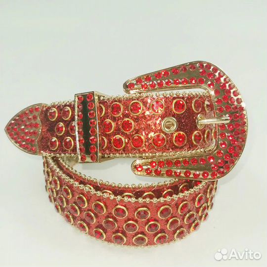 Ремень со стразами унисекс в наличии