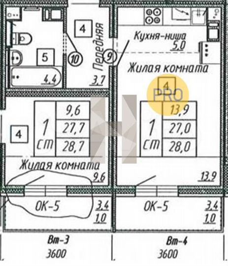 Квартира-студия, 28 м², 8/17 эт.