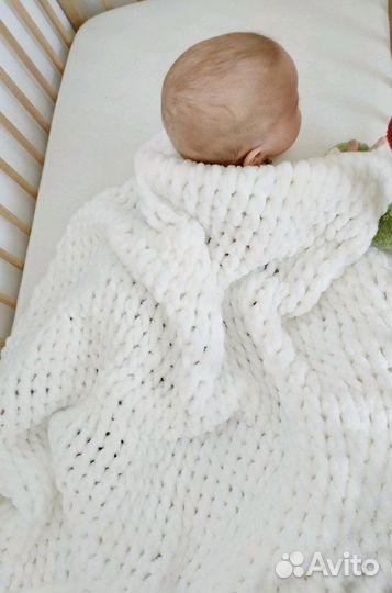 Плед вязаный плюшевый