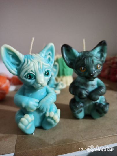 Котята Сфинксы свечи ручной работы