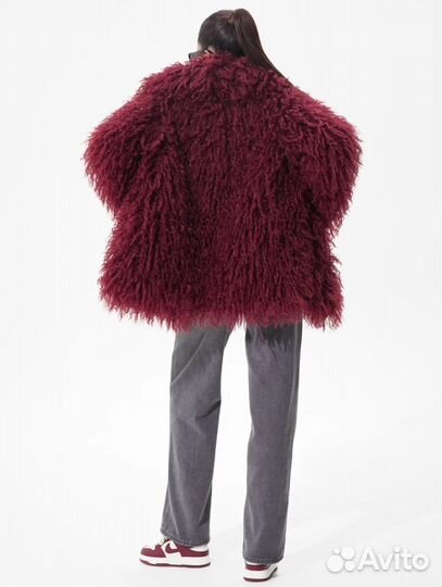 Шуба из эко меха лама