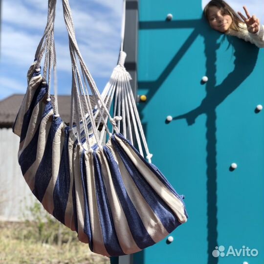 Кресло-гамак подвесное с подушками для дачи и дома