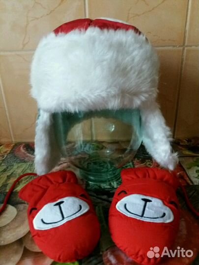 Шапка зимняя+варежки