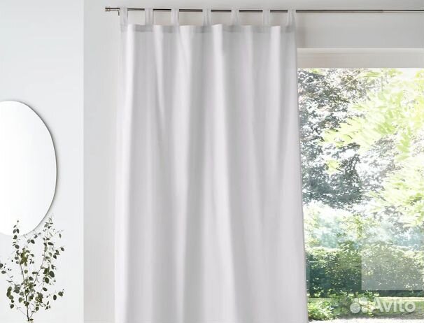 Шторы белые хлопок 135х220см комплект