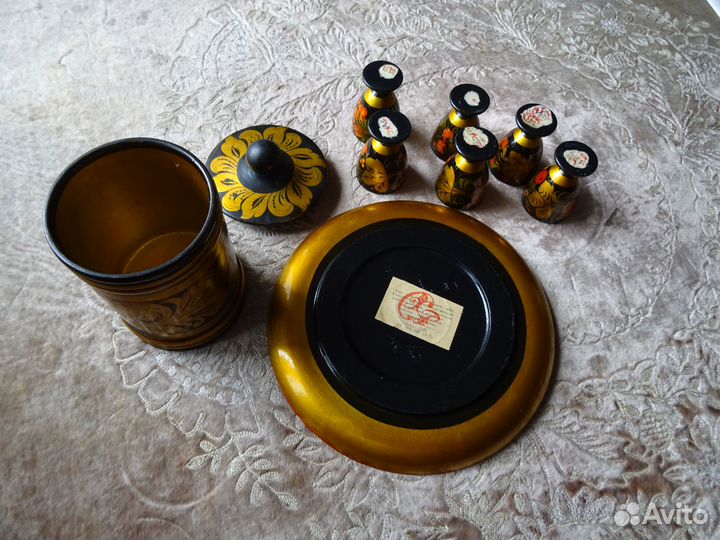 Посуда Хохлома. Коньячный набор