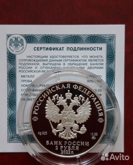 2 рубля 2022 Кожедуб