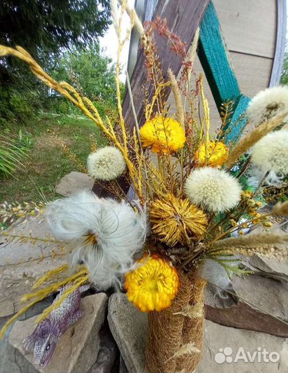 Букет цветы флористика подарок сухоцветы