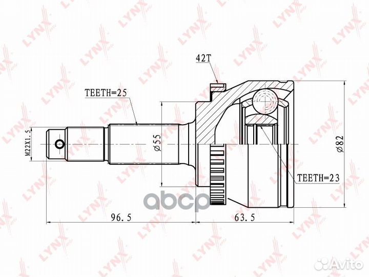 Шрус наружный перед прав/лев CO5770A lynxauto