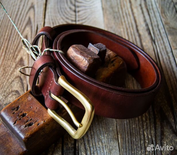 Кожаный ремень ручной работы
