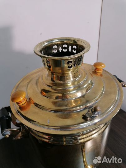 Самовар на дровах латунный СССР 1950е