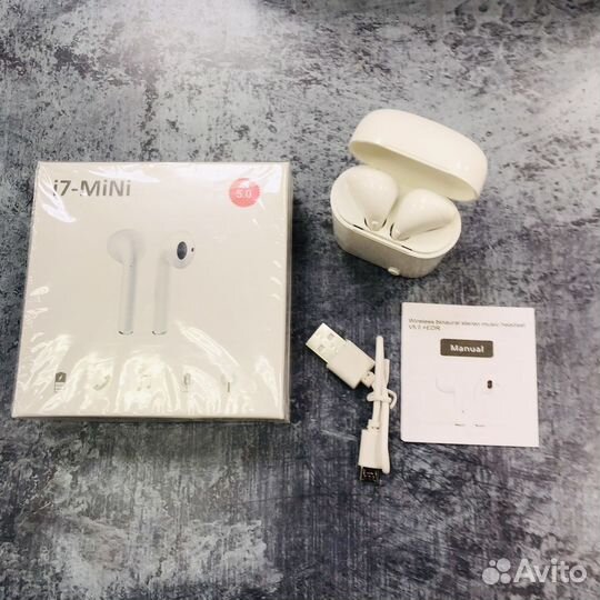 Беспроводные наушники i7 мини белые
