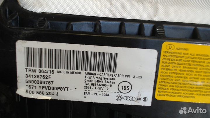 Airbag пассажира Volkswagen Jetta 6, 2016