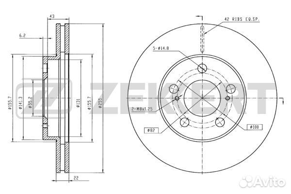 Диск торм. перед. Toyota Prius (W20) 03