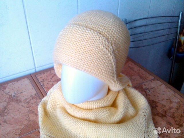 Комплект зимний шапка и косынка