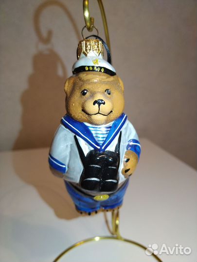 Ёлочная игрушка Ариель Мишка с биноклем и кораблик