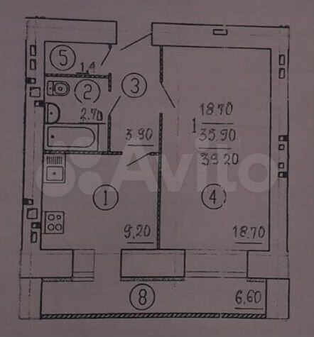 1-к. квартира, 43 м², 3/12 эт.