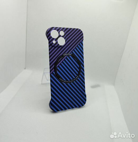 Чехол на iPhone 13/13Pro/13ProMax карбон c MagSafe