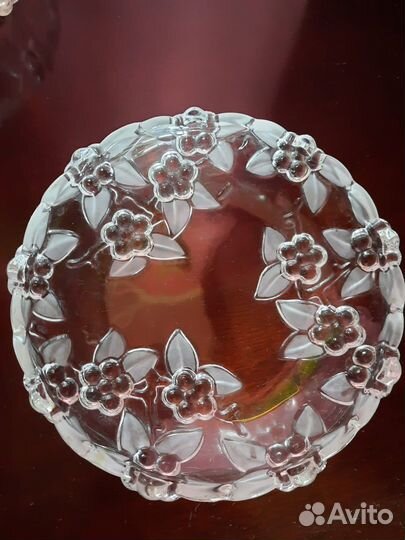 Тарелки, Чешское стекло, набор 4 шт