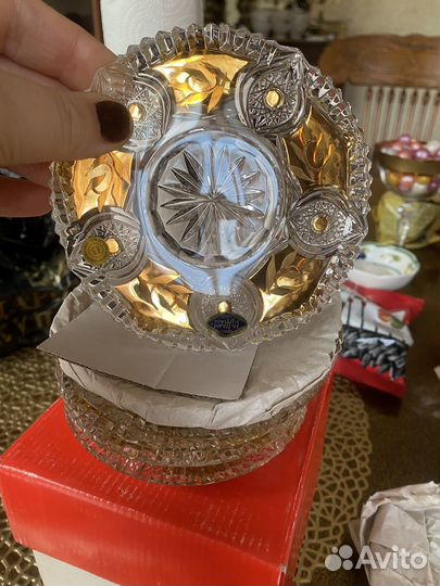 Разетки хрусталь лепка Чехия