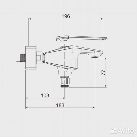Смеситель для ванны Rose R1302H, черный