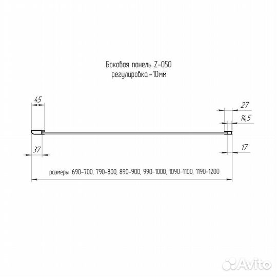 Душ. Стенка RGW 80x200 Прозрачный 352205308-14