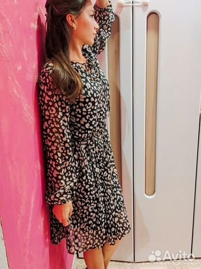 Платье женское леопардовое