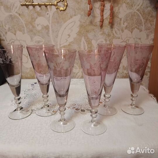 Фужеры,Рюмки из Цветного стекла. СССР