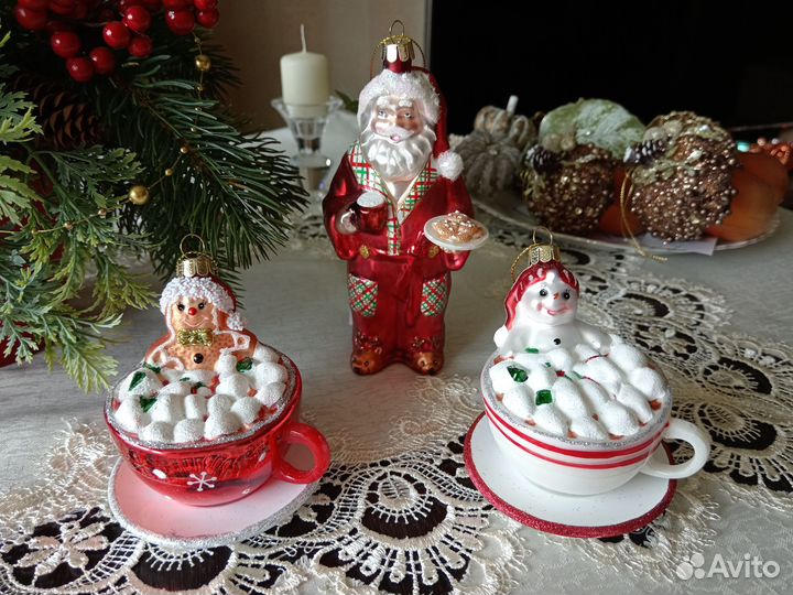 Елочные игрушки новые стекло