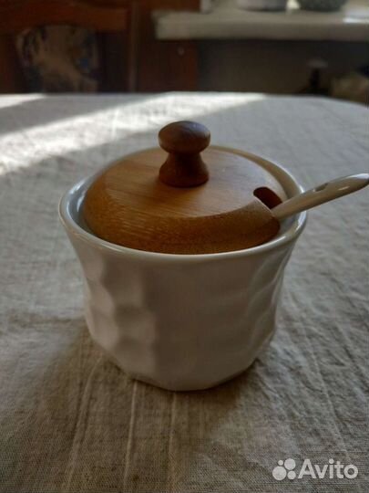 Сахарница керамическая с ложкой