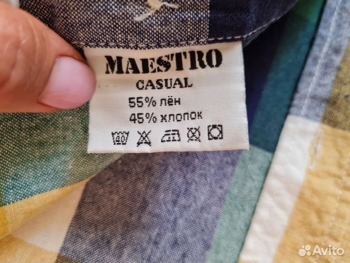 Новая рубашка мужская, льняная, 48 р