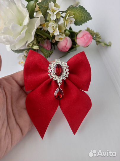 Набор бантиков из замши, ручная работа