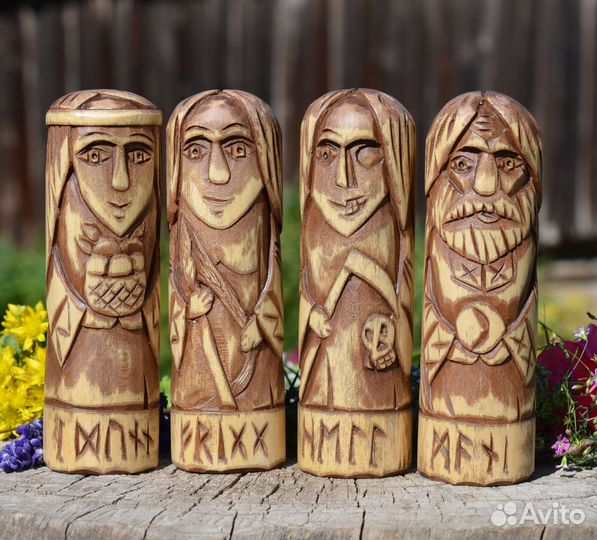 Скандинавские боги, чуры, кумиры, 20 видов, дерево