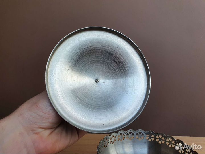 Конфетница мельхиор с крышкой