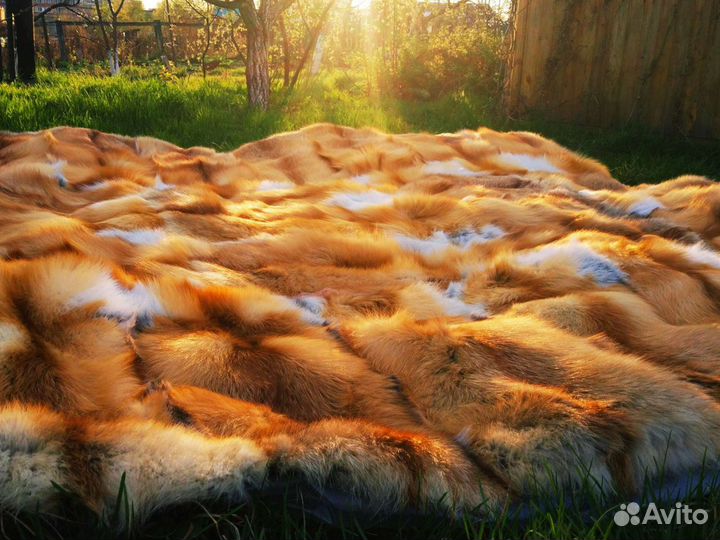 Одеяло из меха лисы