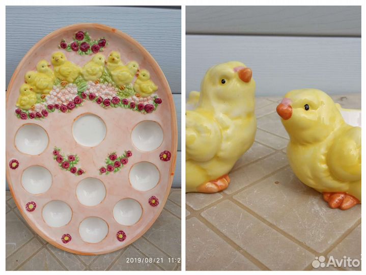 Блюдо для яиц. Новое. Фарфор