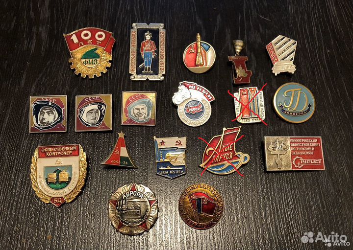 Значки СССР разные, олимпиада 80, спорт, космос