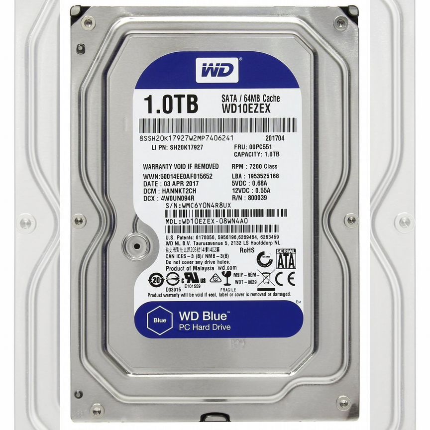 [WD10EZEX] Жесткий Диск Western Digital 1tb Sata3 Wd10ezex