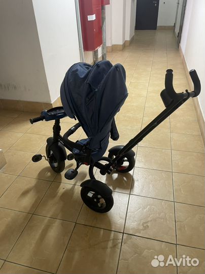 Детский велосипед-коляска с ручкой