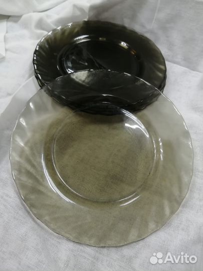 Тарелки набор 6 штук. . Стекло коричневое